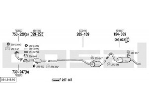 BOSAL 034.249.80 išmetimo sistema 
 Išmetimo sistema -> Išmetimo sistema, visa