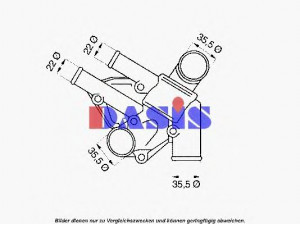 AKS DASIS 751836N termostatas, aušinimo skystis 
 Aušinimo sistema -> Termostatas/tarpiklis -> Thermostat