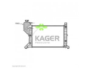 KAGER 31-0615 radiatorius, variklio aušinimas 
 Aušinimo sistema -> Radiatorius/alyvos aušintuvas -> Radiatorius/dalys
9015001800
