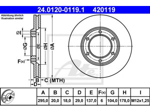 ATE 24.0120-0119.1 stabdžių diskas 
 Stabdžių sistema -> Diskinis stabdys -> Stabdžių diskas
40206-37J01, 40206-C7000, 40206-C7001
