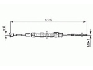 BOSCH 1 987 477 074 trosas, stovėjimo stabdys 
 Stabdžių sistema -> Valdymo svirtys/trosai
34 41 1 154 244