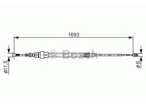 BOSCH 1 987 477 817 trosas, stovėjimo stabdys 
 Stabdžių sistema -> Valdymo svirtys/trosai
1J0 609 721 AC, 1J0 609 721 AD