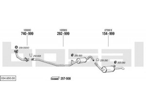 BOSAL 034.650.00 išmetimo sistema 
 Išmetimo sistema -> Išmetimo sistema, visa