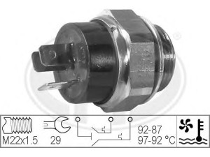 ERA 330207 temperatūros jungiklis, radiatoriaus ventiliatorius 
 Aušinimo sistema -> Siuntimo blokas, aušinimo skysčio temperatūra
82477919, 1264 18, 91 517 674, 96 019 305