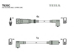 TESLA T820C uždegimo laido komplektas 
 Kibirkšties / kaitinamasis uždegimas -> Uždegimo laidai/jungtys
025998031