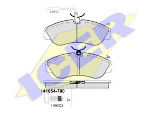 ICER 141054-700 stabdžių trinkelių rinkinys, diskinis stabdys 
 Techninės priežiūros dalys -> Papildomas remontas
4251.19, 9 945 810, 4251.18