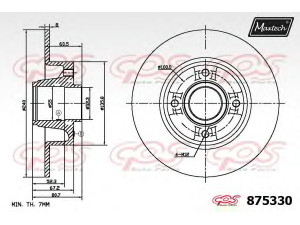 MAXTECH 875330.6060 stabdžių diskas 
 Stabdžių sistema -> Diskinis stabdys -> Stabdžių diskas
77 01 207 823, 86 60 001 811, 86 71 018 106