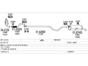 MTS C260810017907 išmetimo sistema 
 Išmetimo sistema -> Išmetimo sistema, visa