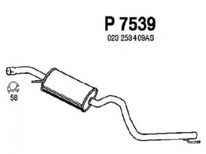 FENNO P7539 vidurinis duslintuvas 
 Išmetimo sistema -> Duslintuvas
023253409AS