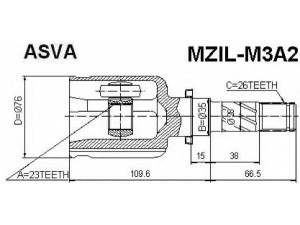 ASVA MZIL-M3A2 jungčių komplektas, kardaninis velenas 
 Ratų pavara -> Sujungimai/komplektas
GG25-22-620