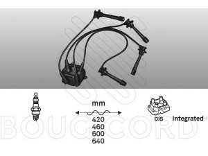 BOUGICORD 7409 uždegimo laido komplektas 
 Kibirkšties / kaitinamasis uždegimas -> Uždegimo laidai/jungtys
9091922211