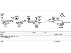 MTS C250380005104 išmetimo sistema 
 Išmetimo sistema -> Išmetimo sistema, visa