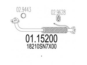 MTS 01.15200 išleidimo kolektorius 
 Išmetimo sistema -> Išmetimo vamzdžiai
18210SN7X00