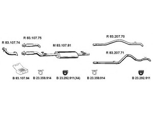 EBERSPÄCHER 232358 išmetimo sistema 
 Išmetimo sistema -> Išmetimo sistema, visa