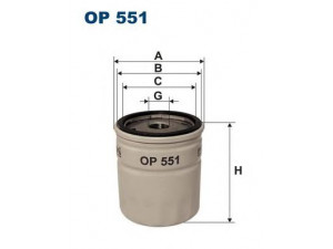 FILTRON OP551 alyvos filtras 
 Techninės priežiūros dalys -> Techninės priežiūros intervalai
OK6, 7884256, 7965051, 7973235