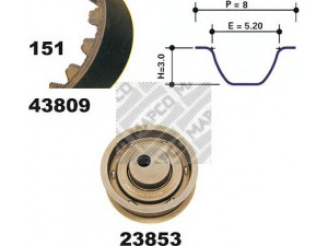 MAPCO 23809 paskirstymo diržo komplektas 
 Techninės priežiūros dalys -> Papildomas remontas