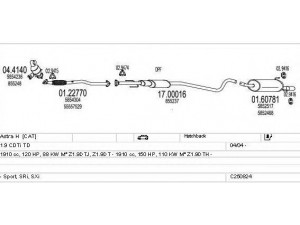 MTS C250824002313 išmetimo sistema 
 Išmetimo sistema -> Išmetimo sistema, visa