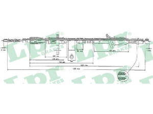 LPR C1381B trosas, stovėjimo stabdys 
 Stabdžių sistema -> Valdymo svirtys/trosai
5977022000