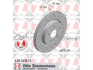 ZIMMERMANN 430.2618.52 stabdžių diskas 
 Dviratė transporto priemonės -> Stabdžių sistema -> Stabdžių diskai / priedai
13501303, 13502199, 569 062, 569 128