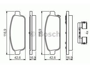 BOSCH 0 986 494 666 stabdžių trinkelių rinkinys, diskinis stabdys 
 Techninės priežiūros dalys -> Papildomas remontas
13300867, 133192294, 13319293, 13319294