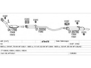MTS C260262006165 išmetimo sistema 
 Išmetimo sistema -> Išmetimo sistema, visa