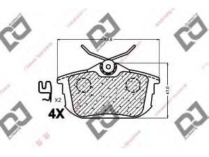 DJ PARTS BP1265 stabdžių trinkelių rinkinys, diskinis stabdys 
 Techninės priežiūros dalys -> Papildomas remontas
M620770, M850978, MN125772, X3516005