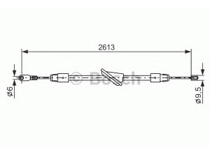 BOSCH 1 987 477 701 trosas, stovėjimo stabdys 
 Stabdžių sistema -> Valdymo svirtys/trosai
210 420 08 85, 210 420 18 85, A 210 420 08 85