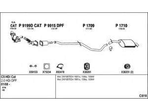 FENNO CI818 išmetimo sistema 
 Išmetimo sistema -> Išmetimo sistema, visa