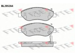 FTE BL2052A4 stabdžių trinkelių rinkinys, diskinis stabdys 
 Techninės priežiūros dalys -> Papildomas remontas
1605355, 93189822