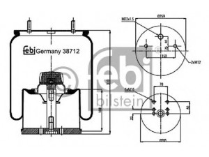 FEBI BILSTEIN 38712 dėklas, pneumatinė pakaba
05.429.42.18.1, 05.429.43.20.0