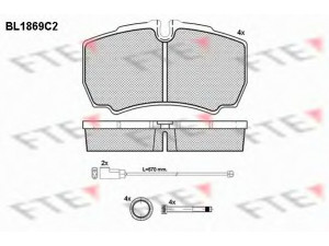 FTE BL1869C2 stabdžių trinkelių rinkinys, diskinis stabdys 
 Techninės priežiūros dalys -> Papildomas remontas
1501265, 1718023, 8C1V2M008AA