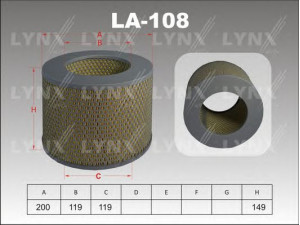 LYNXauto LA-108 oro filtras 
 Techninės priežiūros dalys -> Techninės priežiūros intervalai
AY120-TY055, 17801-67050, V9112-2021