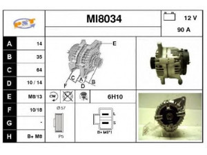 SNRA MI8034 kintamosios srovės generatorius 
 Elektros įranga -> Kint. sr. generatorius/dalys -> Kintamosios srovės generatorius
MD357744