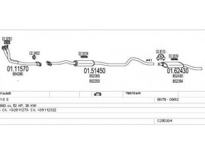 MTS C250334005472 išmetimo sistema 
 Išmetimo sistema -> Išmetimo sistema, visa