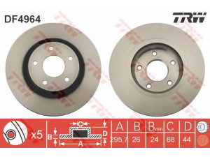 TRW DF4964 stabdžių diskas 
 Stabdžių sistema -> Diskinis stabdys -> Stabdžių diskas
402061KC1B, 40206JD00A, 40206JD00B