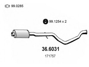 ASSO 36.6031 vidurinis duslintuvas 
 Išmetimo sistema -> Duslintuvas
171757, 171782, 1717L4
