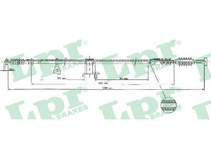 LPR C1554B trosas, stovėjimo stabdys 
 Stabdžių sistema -> Valdymo svirtys/trosai
B46144420B, B46144420C