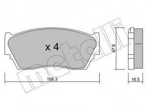 METELLI 22-0246-0 stabdžių trinkelių rinkinys, diskinis stabdys 
 Techninės priežiūros dalys -> Papildomas remontas
41060-62C90