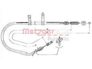 METZGER 17.067 trosas, stovėjimo stabdys 
 Stabdžių sistema -> Valdymo svirtys/trosai
B09244410, B09244410A, B09244410B