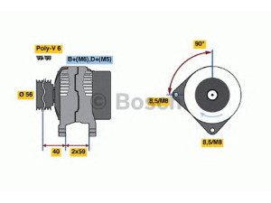 BOSCH 0 123 510 106 kintamosios srovės generatorius
3852 2294F, 38522 1294F