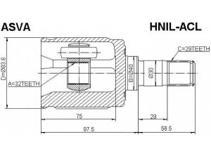 ASVA HNIL-ACL jungčių komplektas, kardaninis velenas 
 Ratų pavara -> Sujungimai/komplektas
44310-S3X-900