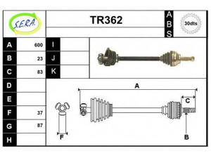 SERA TR362 kardaninis velenas 
 Ratų pavara -> Kardaninis velenas
7700862707, 7701349955, 7701351948