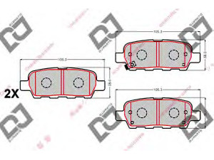 DJ PARTS BP2096 stabdžių trinkelių rinkinys, diskinis stabdys 
 Techninės priežiūros dalys -> Papildomas remontas
44060AL586, D1060JE21A, D4060EM11A