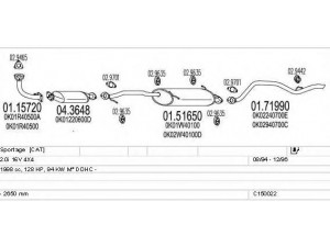 MTS C150022002395 išmetimo sistema 
 Išmetimo sistema -> Išmetimo sistema, visa
