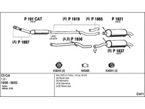 FENNO CI411 išmetimo sistema 
 Išmetimo sistema -> Išmetimo sistema, visa