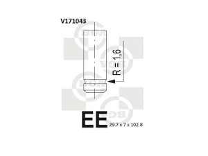 BGA V171043 išleidimo vožtuvas 
 Variklis -> Variklio uždegimo laiko reguliavimo kontrolė -> Vožtuvų eilė -> Vožtuvai/dalys
46413807, 46461209, 46462159