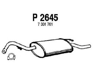 FENNO P2645 galinis duslintuvas 
 Išmetimo sistema -> Duslintuvas
1033670, 7331761