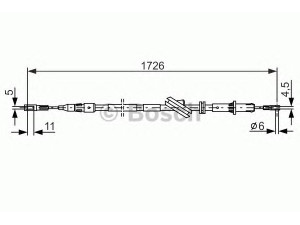 BOSCH 1 987 477 897 trosas, stovėjimo stabdys 
 Stabdžių sistema -> Valdymo svirtys/trosai
211 420 02 85, 211 420 03 85, A 211 420 02 85