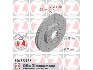 ZIMMERMANN 600.3221.52 stabdžių diskas 
 Dviratė transporto priemonės -> Stabdžių sistema -> Stabdžių diskai / priedai
1K0 615 301 K, 1K0 615 301 T, 5C0 615 301 A