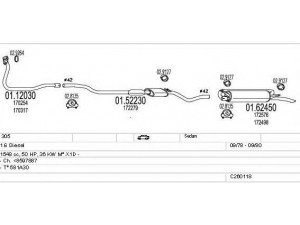 MTS C260118006023 išmetimo sistema 
 Išmetimo sistema -> Išmetimo sistema, visa